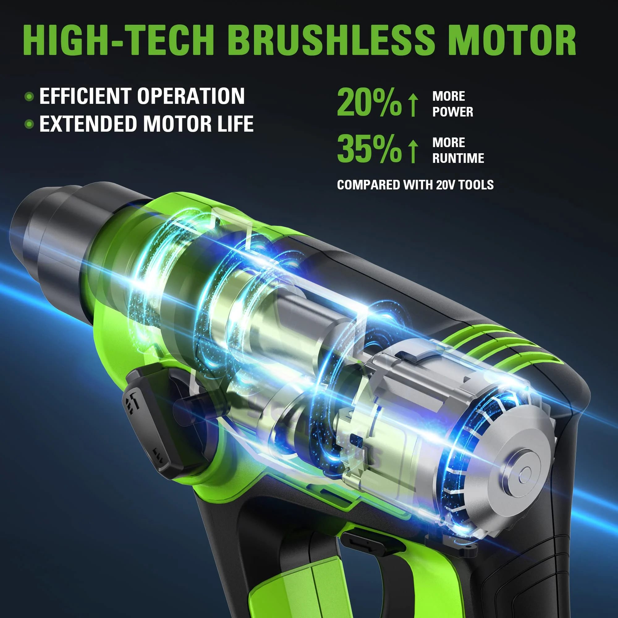 Greenworks 24V Cordless SDS 1.2J Heavy Duty Rotary Hammer Drill, 4Ah Battery and Charger Included