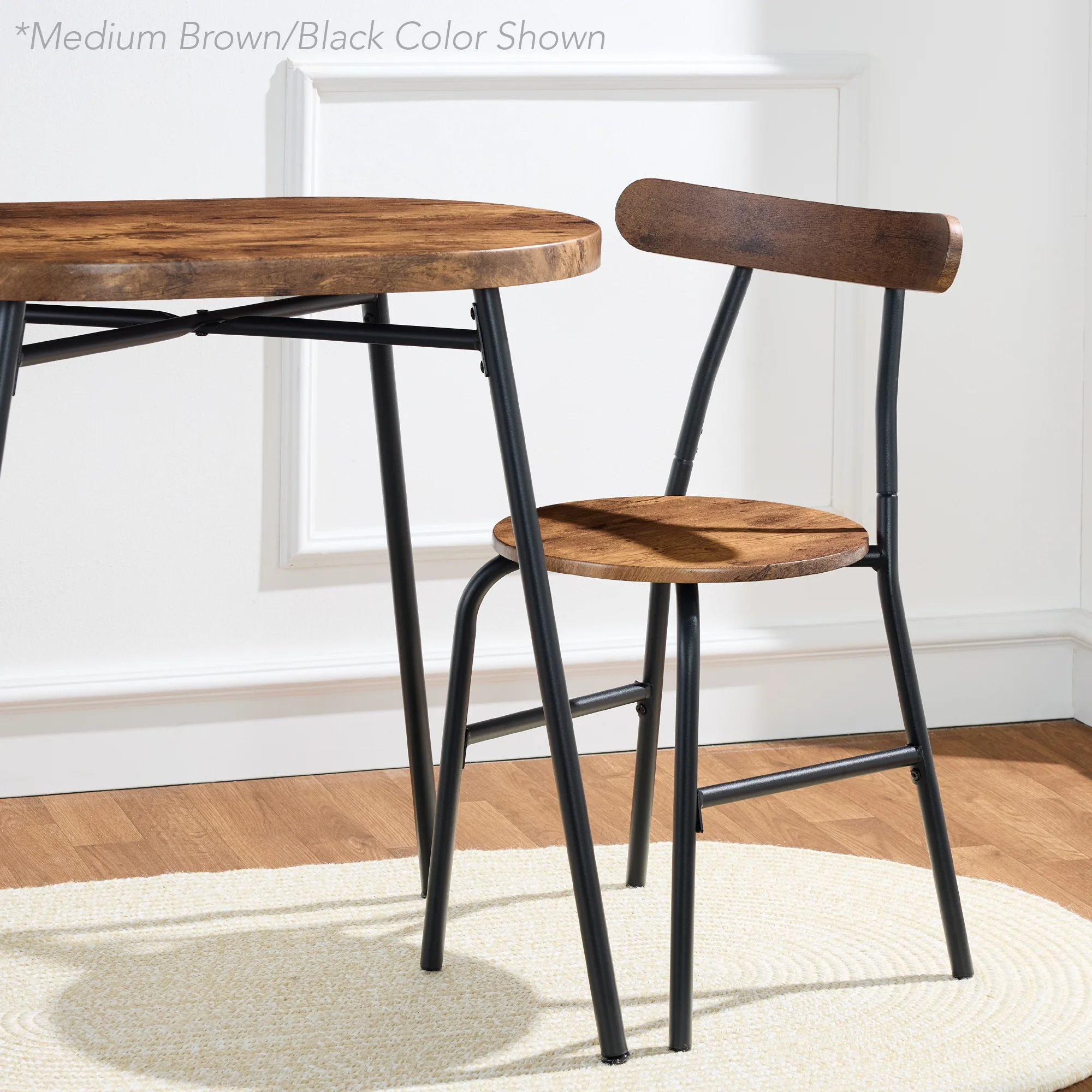 Best Choice Products 3-Piece Modern Oval Dining Table Set, Small Kitchen Dinette w/ 2 Chairs - Black/Black