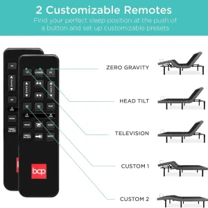 Best Choice Products Ergonomic Twin XL Size Adjustable Bed Frame, Electric Base w/Wireless Remote Control, Nightlight, Massager, 2 USB Ports