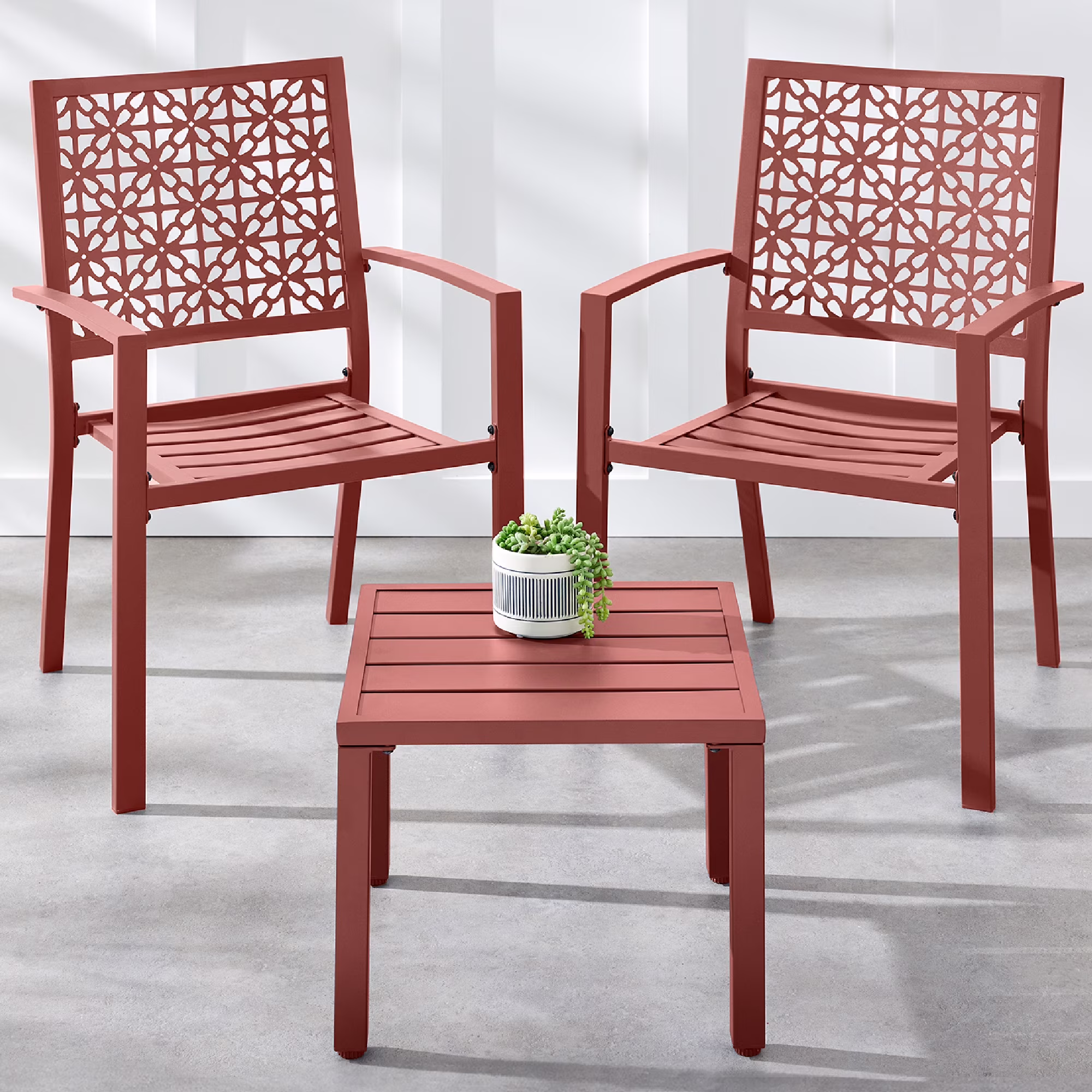 Best Choice Products 3-Piece Stackable Steel Outdoor Conversation Bistro Set, Patio Chat Furniture w/ 2 Chairs, Table- Black