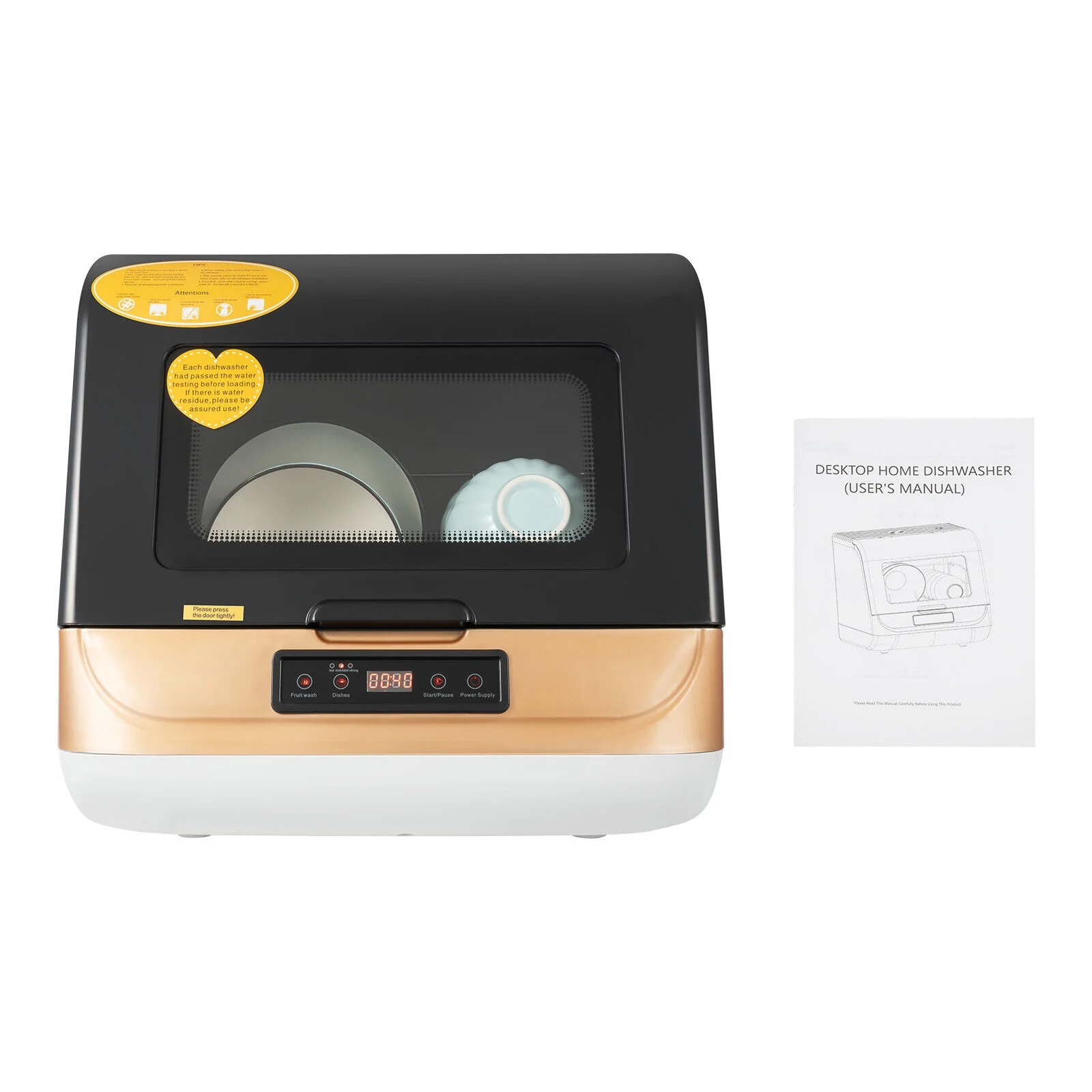 Dish washer Large Capacity Portable Washer Mini Dish Washer Compact Counter-top for clean tableware, vegetables, fruits