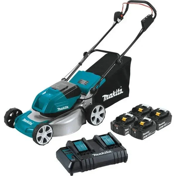 Makita XML03CM1 36V (18V X2) LXT Brushless 18 Lawn Mower Kit with 4 Batteries