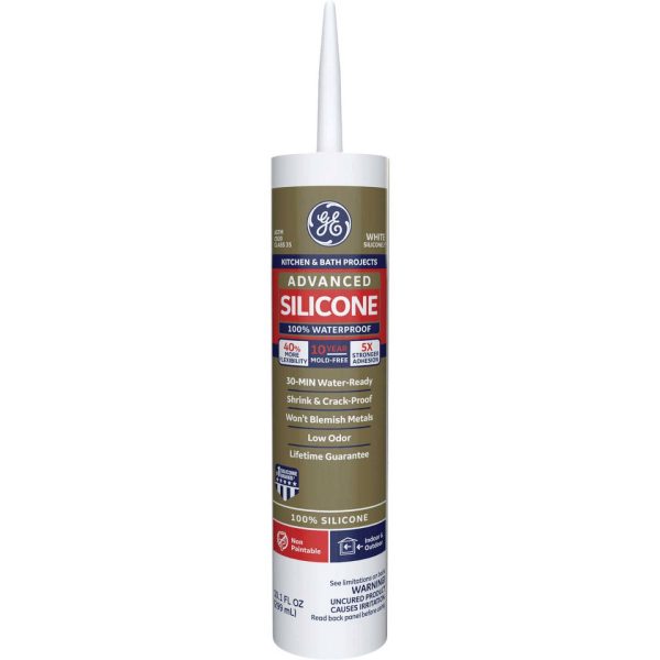 GE Advanced Silicone 2 Kitchen & Bath Sealant - White - 10.1 oz