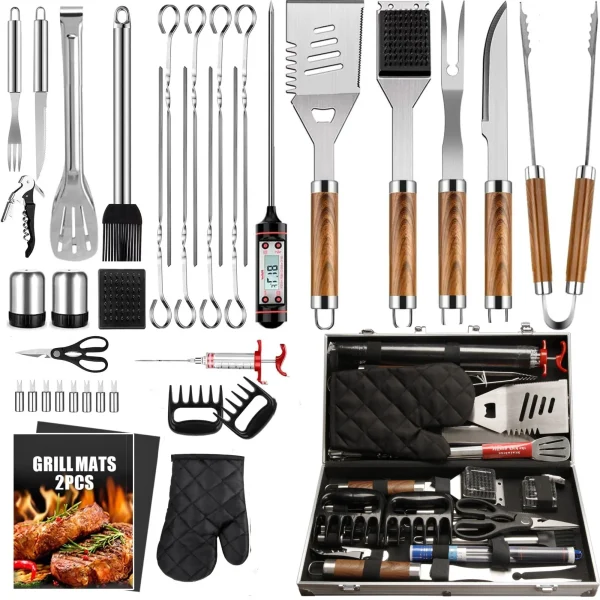 BBQ Grill Accessories Set, Stainless Steel Griddle Tools Kit for Blackstone and Camp Chef, 38Pcs Grill Utensils Set for Barbecue