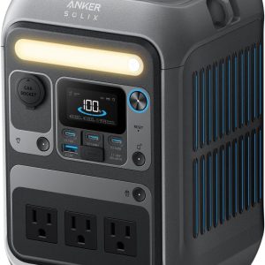 Anker Solar Generator SOLIX C300 with 60W Solar Panel, 288Wh Portable Power Station, 300W (600W Surge), LiFePO4 Battery, 140W Two-Way Fast Charging, for Outdoor Camping, Traveling, and Emergencies