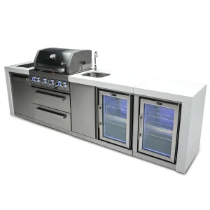 Mont Alpi 400 Grill Deluxe Island with Beverage Center and Fridge Cabinets