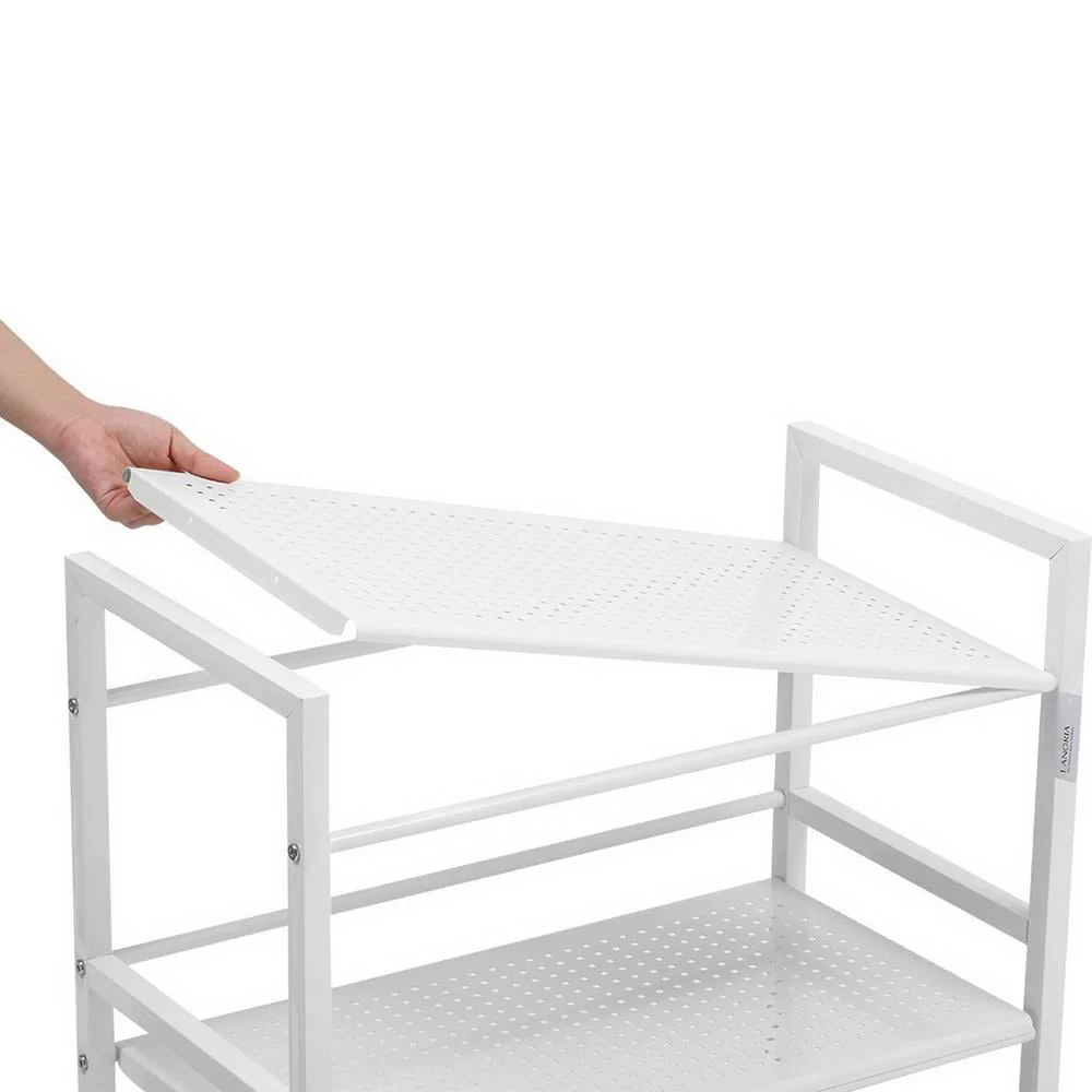Zimtown 3-Tier Utility Cart Mesh Rolling Storage Cart Kitchen Storage on Wheels