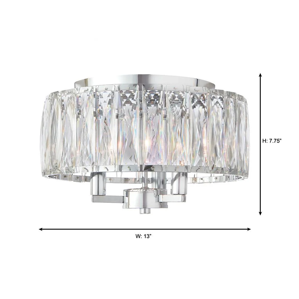 Home Decorators 3-Light Chrome Flush Mount 34762-HBU - New