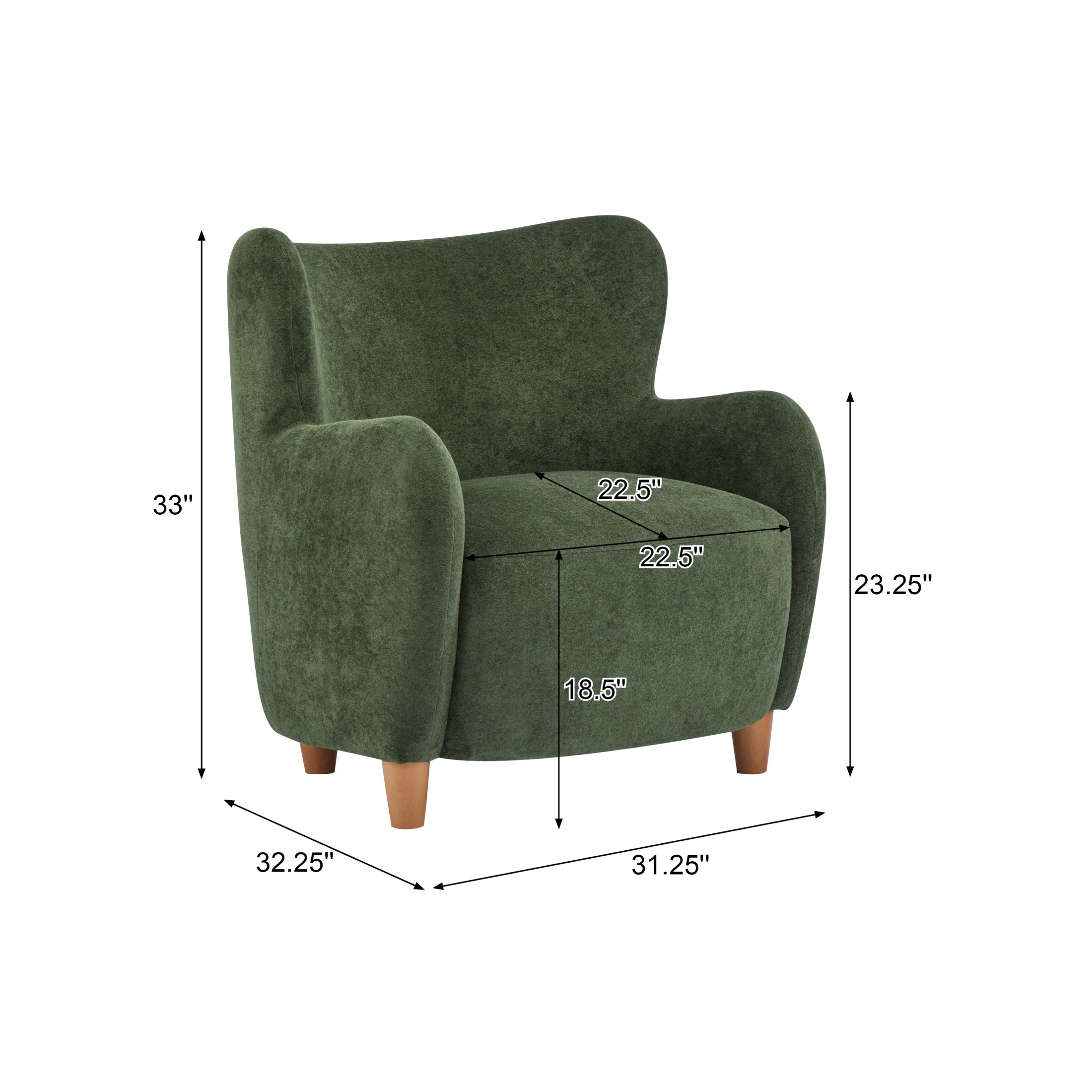 Christopher Knight Home Mid-Century Modern Velvet Wingback Accent Chair with Birch Legs, White