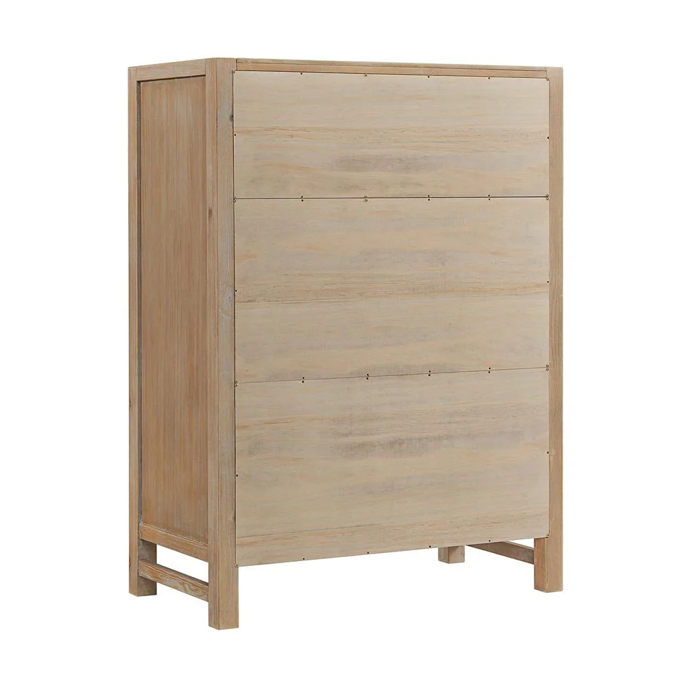 Alaterre Furniture Arden 5-Drawer Wood Chest Dressers for Adult, Solid Acacia Hardwood Storage Unit with Full-Extension Metal Glides