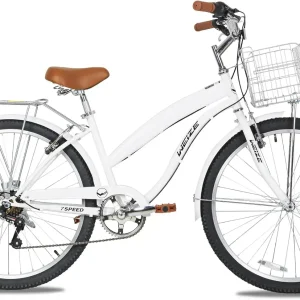 WEIZE Beach Cruiser Bike 26 inch Commuter Bicycle for Adult Men and Women 7-Speed/High-Carbon