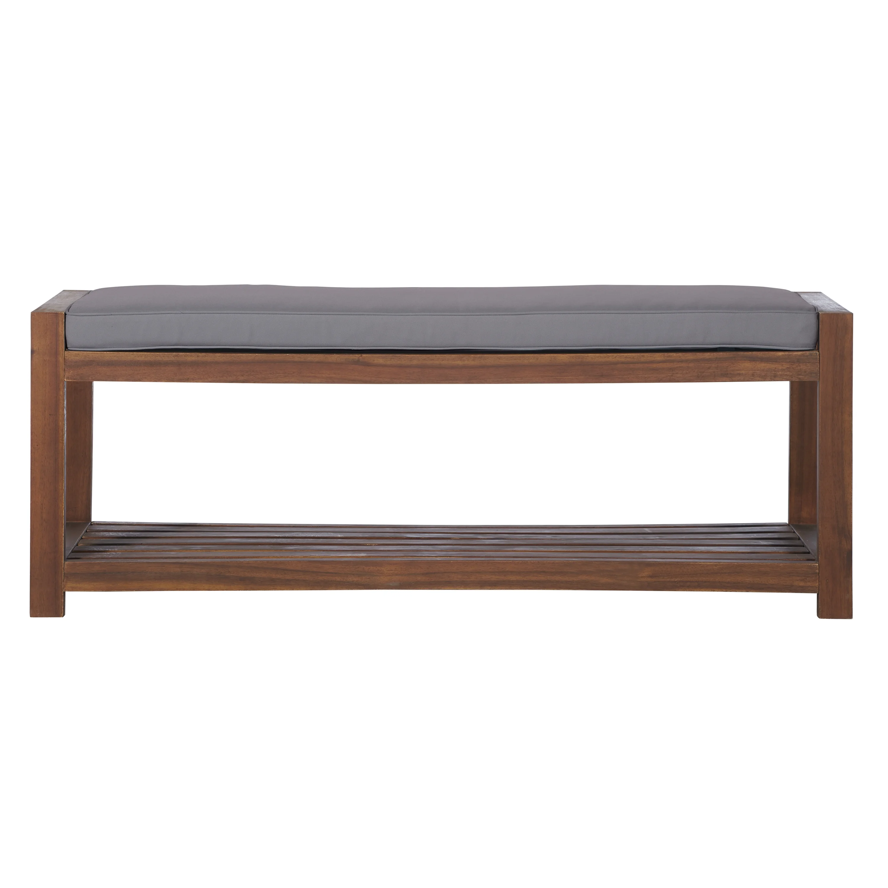 Manor Park Chevron Outdoor Storage Acacia Wood Bench - Brown