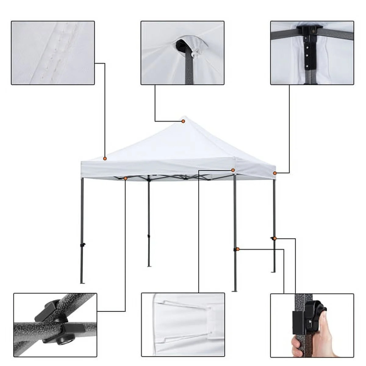 Alden Design Adjustable 10' x 10' Commercial Pop-up Canopy with Wheeled Carry Bag, Blue