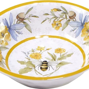 & Floral 12-Piece Melamine Dinnerware Set for 4, Shatterproof Outdoor Tableware