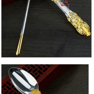 Solid Silver Chopsticks 999 Sterling Silver Household Snowflake Silver Sterling Silver Tableware Wedding and Birthday Gifts