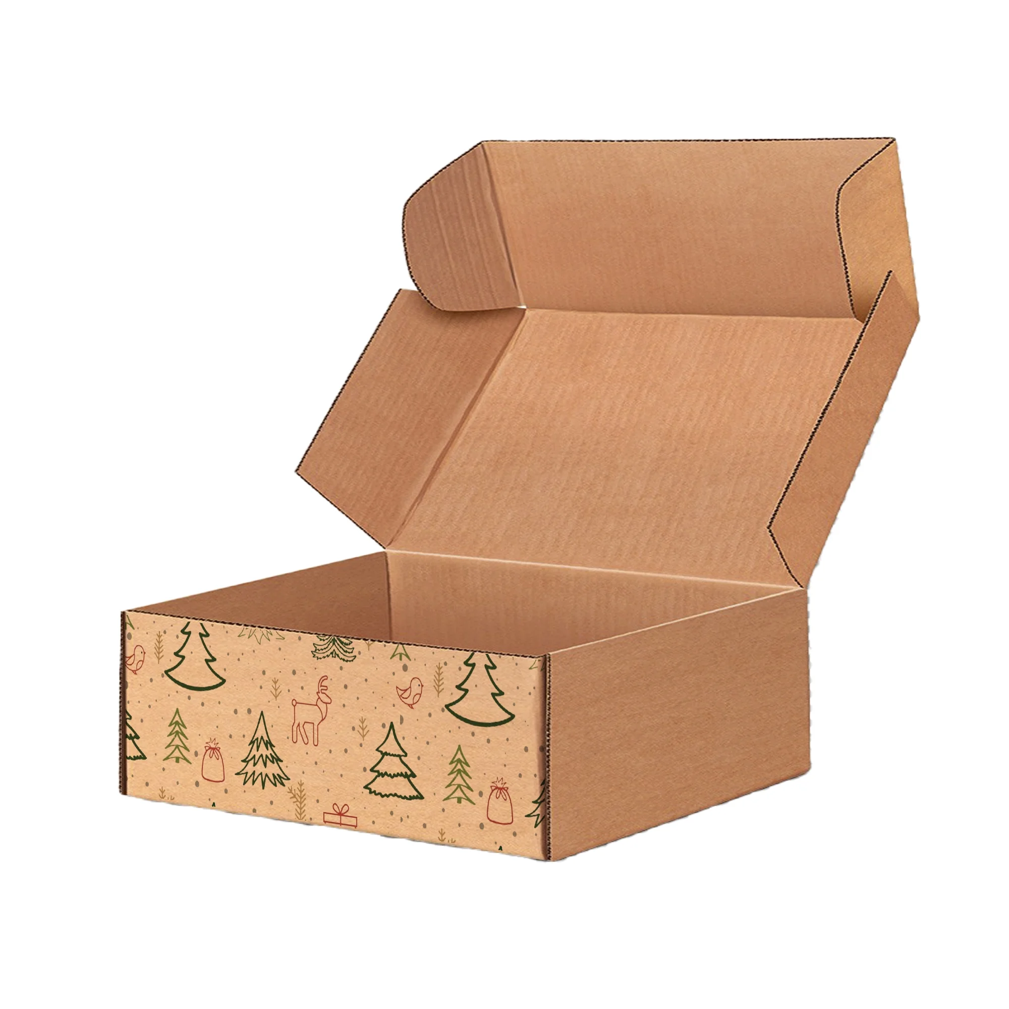 Ucanpack Christmas Mailing Boxes 11? x 11? x 5?" - Winter Forest Printed Christmas Boxes - Holiday Shipping Box Made In USA Holiday Box Corrugated Shipping Boxes
