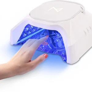 Professional Hybrid 86W Wireless Rechargeable UV LED Nail Curing Lamp Cordless Nail Dryer for Gel Nails, Manicure, Pedicure (Black)
