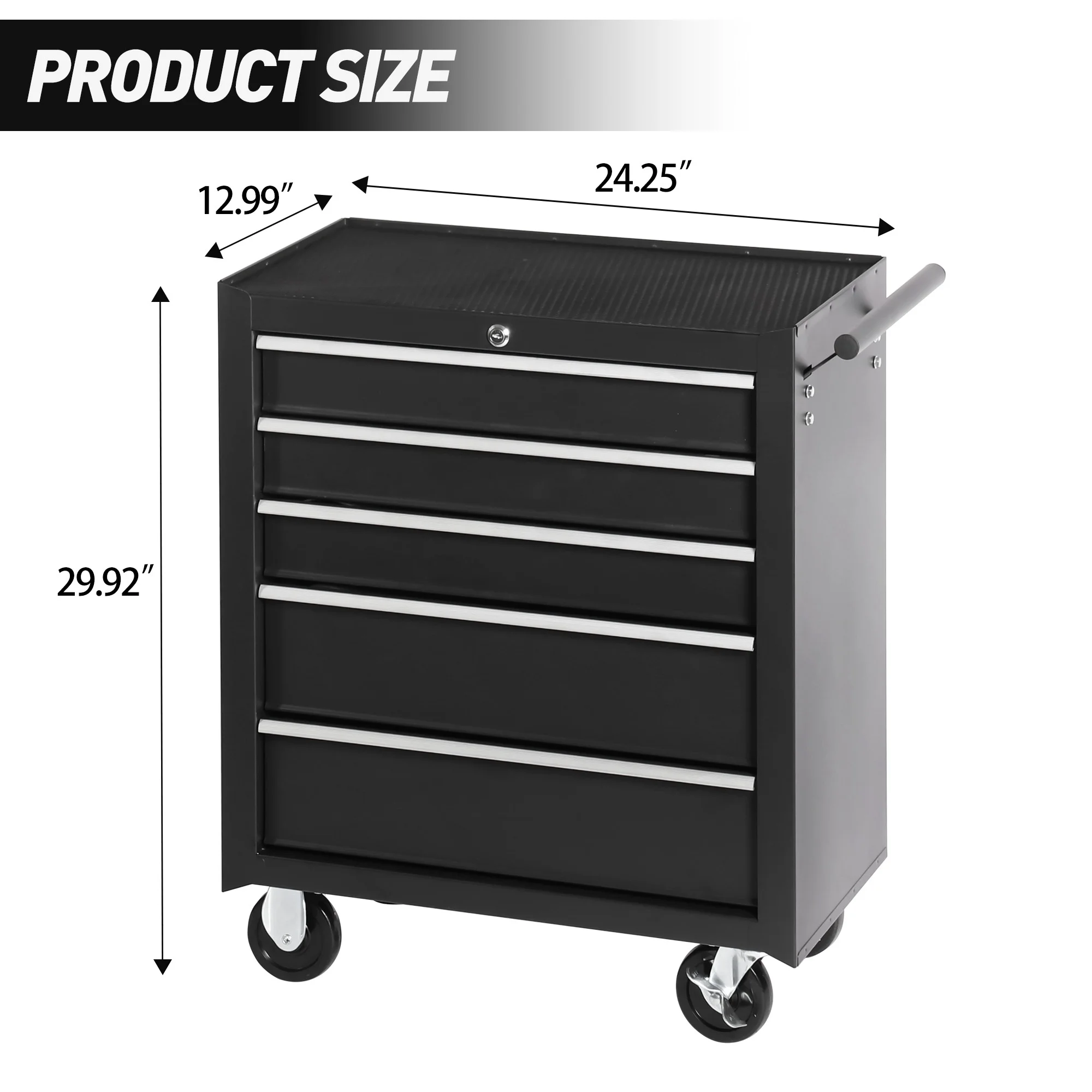 5-Drawer Rolling Tool Chest Tool Storage Cabinet with Wheels Tool Organizer Box
