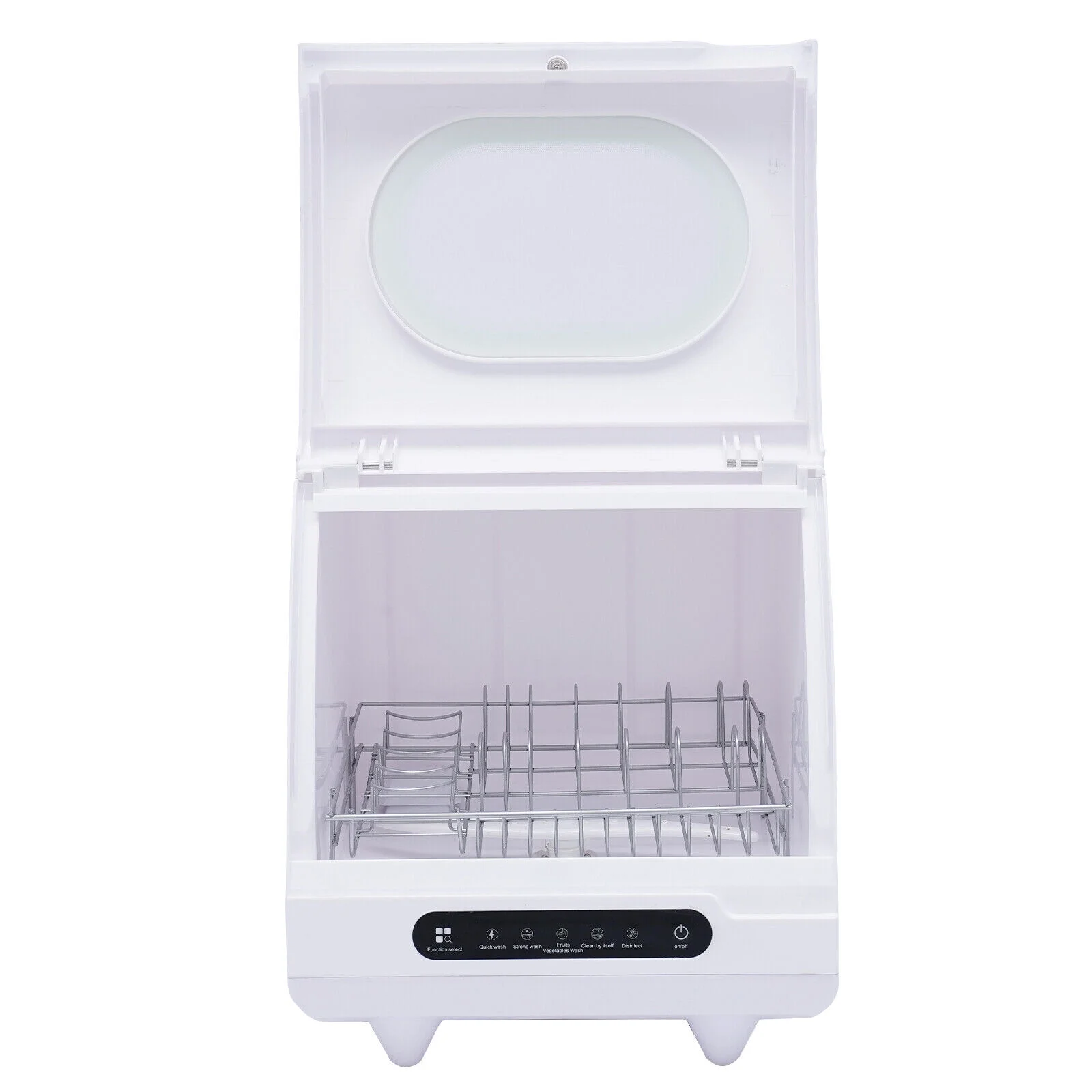 FETCOI Countertop Dishwasher, Compact Countertop 360Streak-Free Deep Cleaning Dishwasher Tableware Dishwashing 5 Washing Programs Automatic Portable Dish Washing Machine with Dish Rack White
