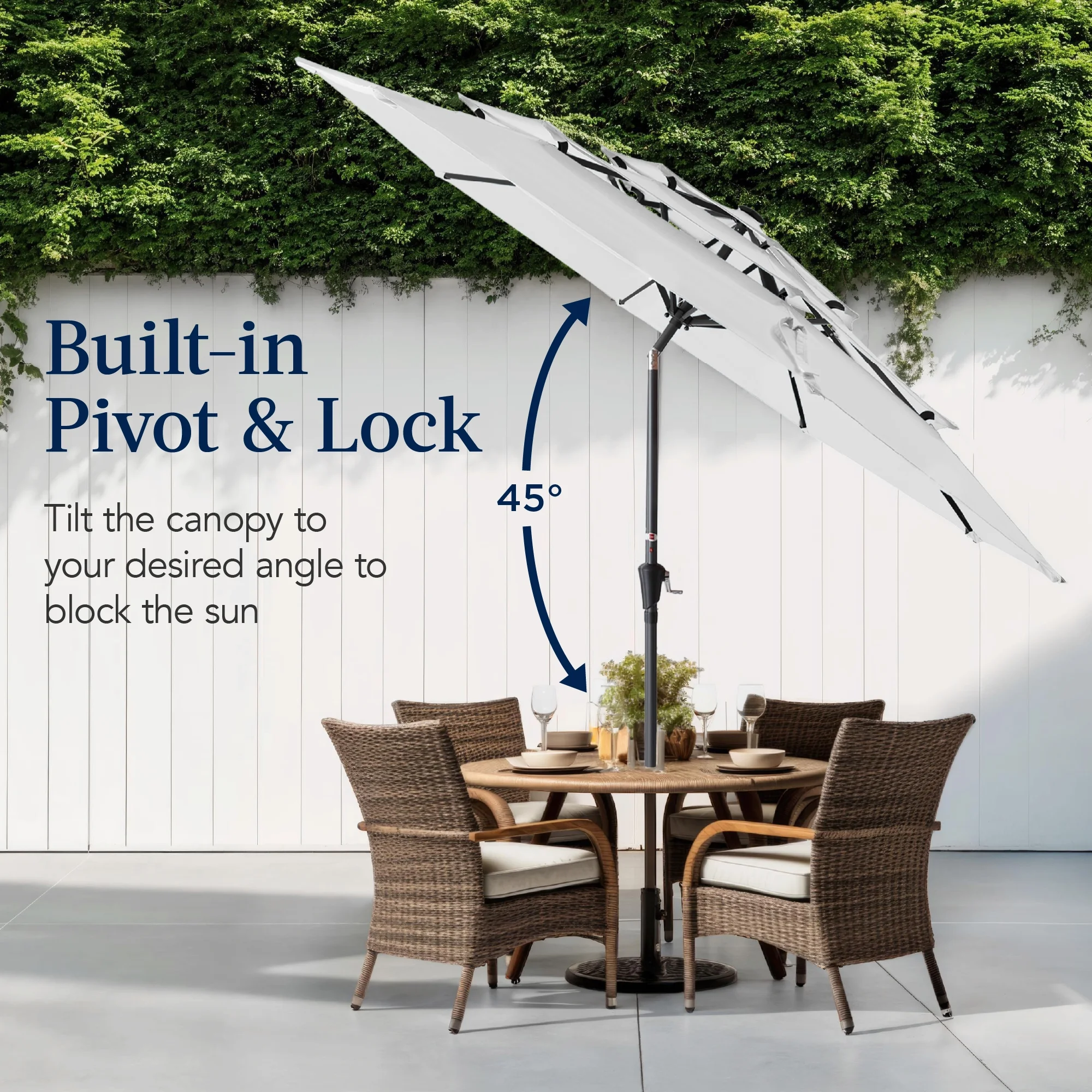 Best Choice Products 10ft 3-Tier Patio Umbrella, Market Sun Shade w/ Tilt Adjustment, Easy Crank - Red