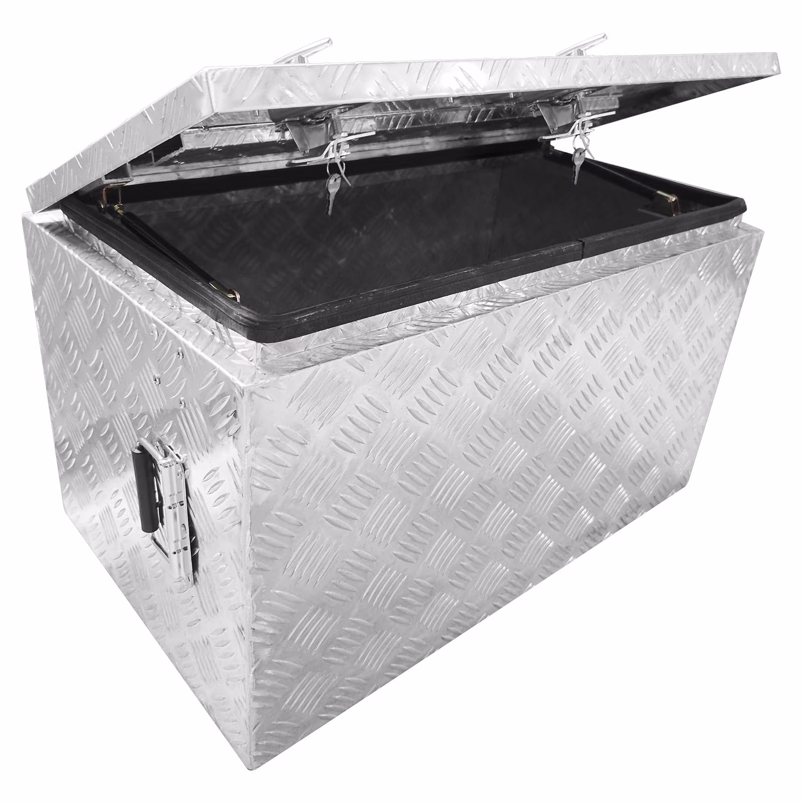 TROPOW 24-Inch Aluminum Diamond Plate Tool Chest -C Lockable Underbody Storage Box for Trucks, RVs, and Trailers