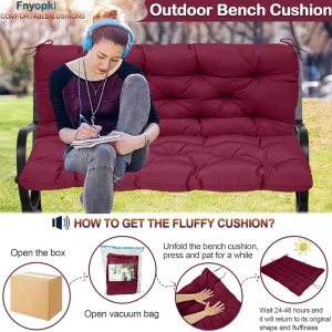 Replacement Cushions for Swing, Waterproof Porch Swing Cushion, 2-3 Seat Outdoor Bench Cushion with Backrest for Patio Furniture Garden Porch Loveseat Glider Pad (Sky Blue 70*40in)