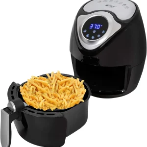 14.5 Cup 3.7 Qt Digital Air Fryer Cooker With 7 Smart Programs, Led Touch Screen, Oil-Less Non-Stick Coated Basket, Timer Counter Top, Healthy Kitchen Safe Frying Station With Cook Book