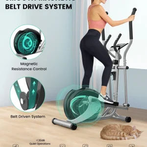 THERUN Ultra Quiet Magnetic Elliptical Trainer Exercise Machine
