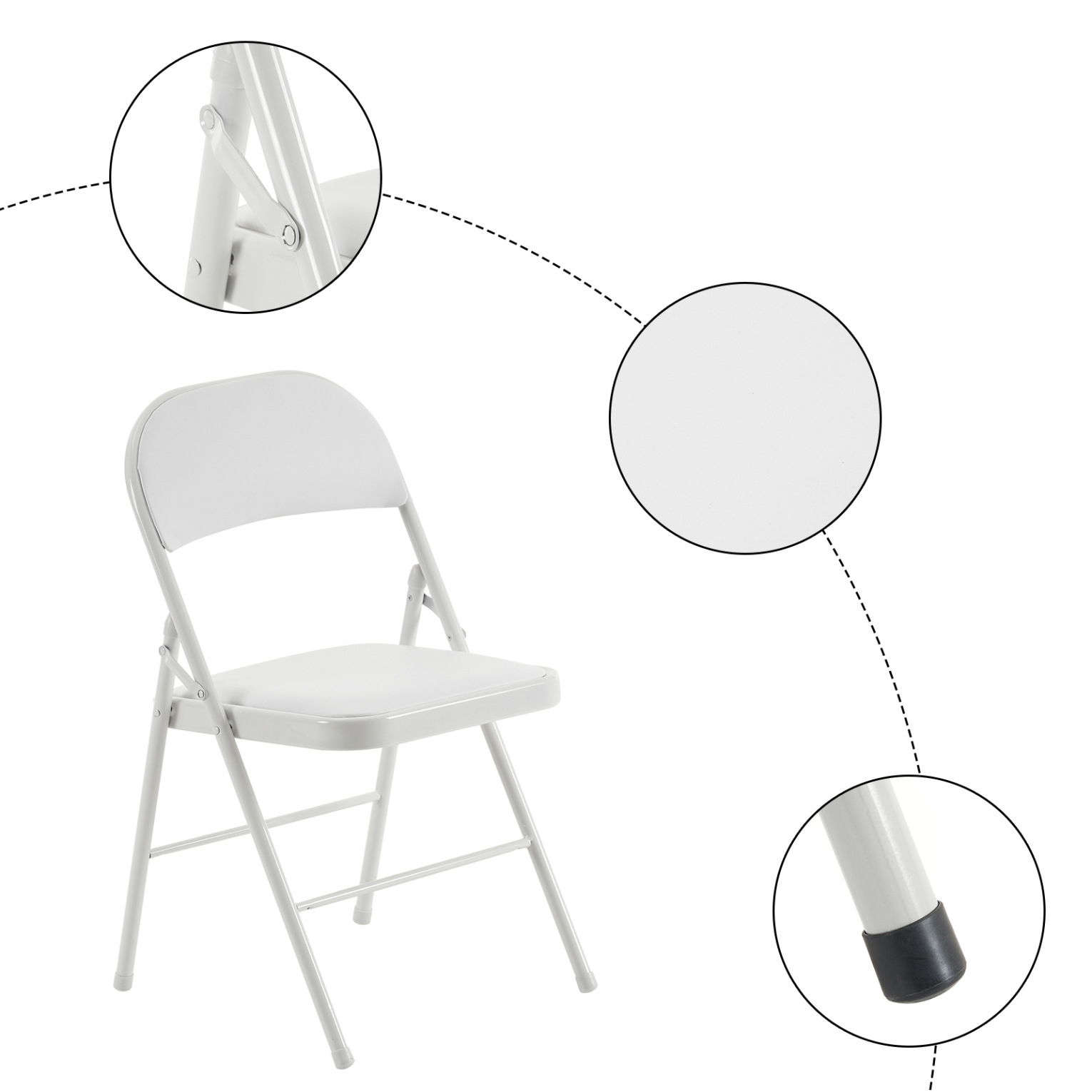 6 Pack Gray Folding Chairs with Padded Seats, Portable Stackable Foldable Chairs for Indoor & Outdoor, Commercial Seat with Metal Frame for Events Office Wedding Party, 330lbs Capacity