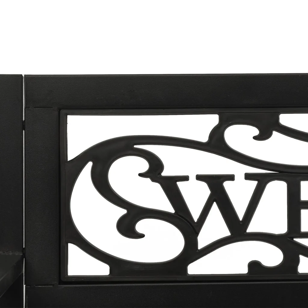 vidaXL Patio Swing Bench 49.2" Steel and Plastic Black