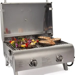 Cuisinart Chef's Style Tabletop Portable Propane Grill 20000 BTU 2-Burner Outdoor Gas Grill