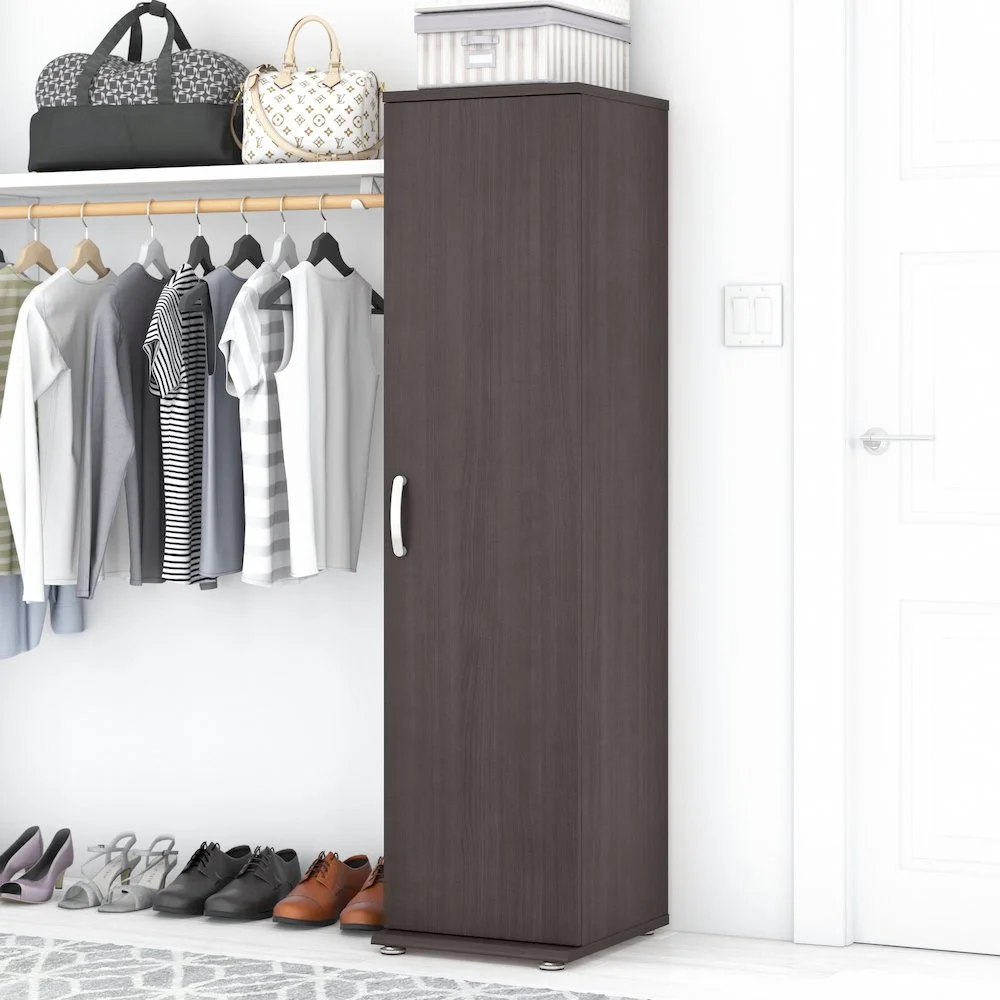 Universal Narrow Clothing Storage Cabinet in Platinum Gray - Engineered Wood
