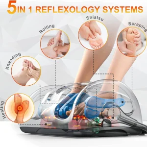 Shiatsu Foot Massager with Heat-Foot Massager Machine for Neuropathy, Plantar Fasciitis and Pain Relief-Massage Foot, Leg, Calf, Ankle with Deep Kneading Heat Therapy, Gift for Mother's Day