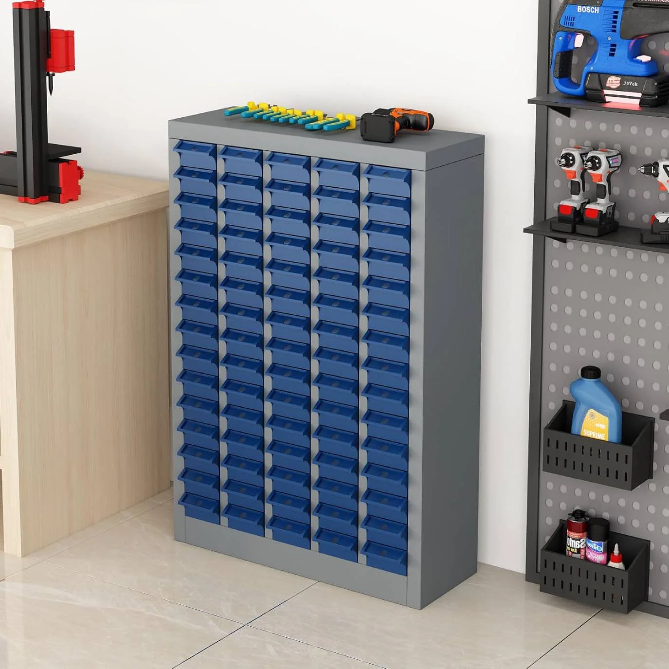 Reykilor 100 Drawers Small Parts Cabinet Bolt and Nut Tool Storage Cabinet Hardware Organizer Electronic Component Sorting Storage