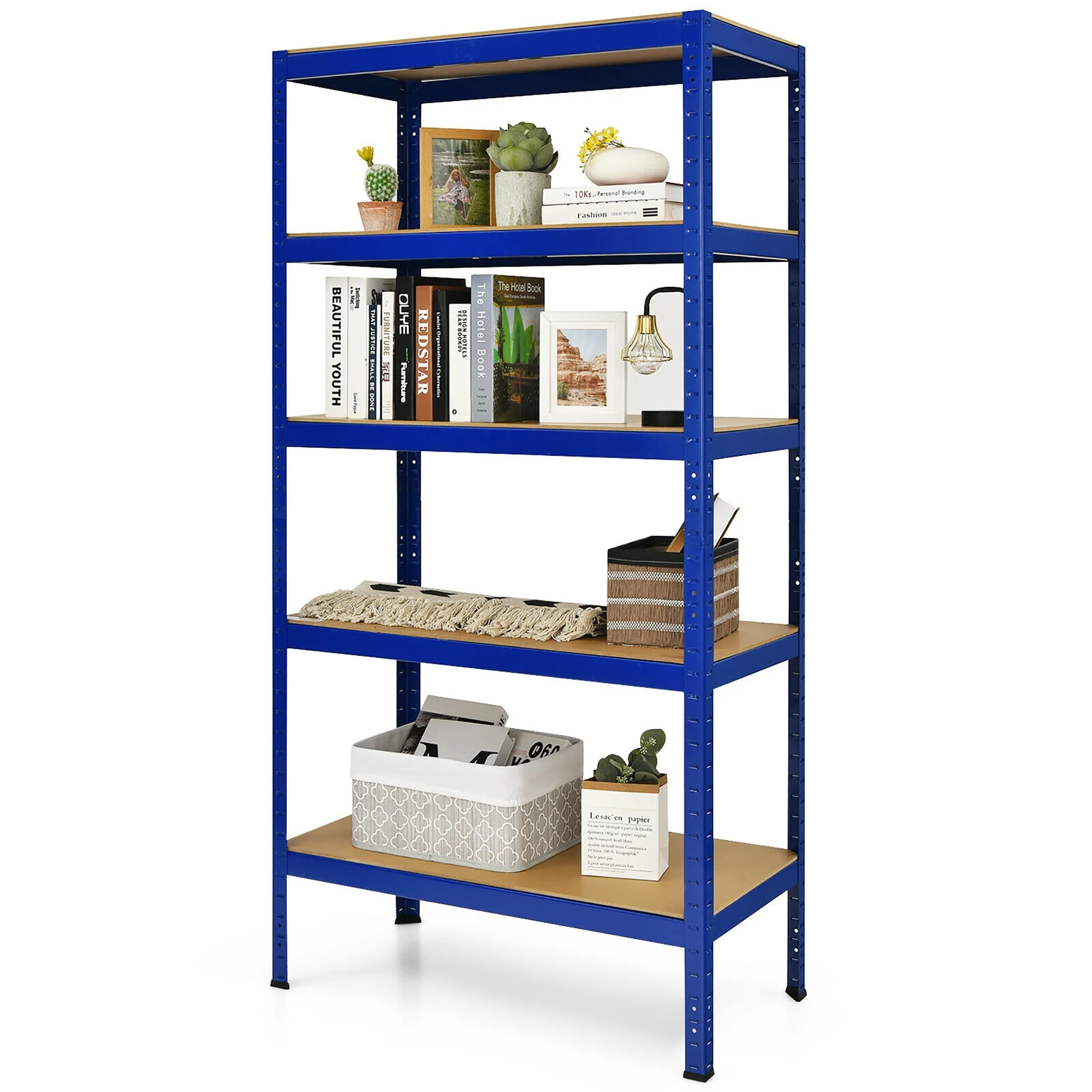 Costway 72'' Heavy Duty Steel 5 Level Garage Shelf Storage Adjustable Shelves Silver