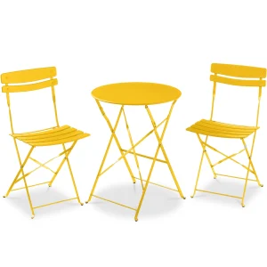 Best Choice Products 3-Piece Small Bistro Set, Folding Patio Furniture Set of 2 Chairs and Table - Black