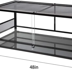 REPTI ZOO 67 Gallon Reptile Terrarium, Sliding Glass Doors, 48"x18"x18"