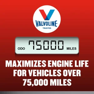 (3 pack) Valvoline Full Synthetic High Mileage with MaxLife Technologyl 5W-30 Motor Oil 5 QT