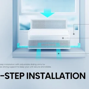 Hisense 8,000 BTU Smart Inverter Window Air Conditioner Easy Install Bracket