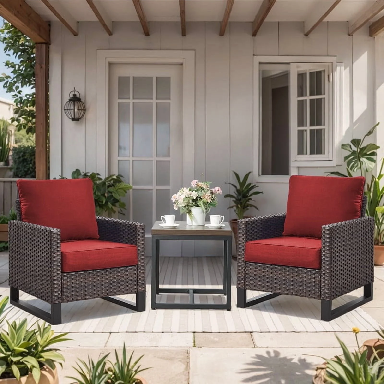 Bellefurn Outdoor Deep Seat Cushion 24 X 24 X 6 inch for Patio Furniture,Outdoor Chair Cushions Waterproof & Fade Resistant Patio Furniture Cushions for Wicker Chair, Sofa, Couch