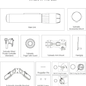 Subnado Twin Engine Handle Bracket+ Subnado Underwater Scooter 2 Packs with 2 handgrips, 2 Arm Mount Kits, 2 Accessories Mount Rings