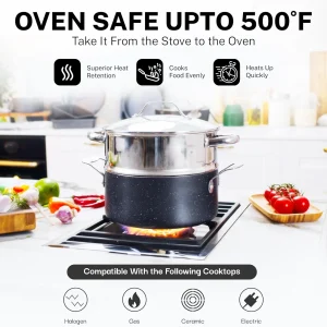 Granitestone Pots and Pans Set, 20 Piece Complete Cookware + Bakeware Set with Ultra Nonstick, Includes Frying Pans, Saucepans, Stock Pots, Steamers, Cookie Sheets and Baking Pans