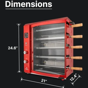 Brazilian Flame Churrasco? Gas Rotisserie Oven Grill Roaster with Auto Rotating Skewers for Rotisserie Chicken Brazilian Style BBQ and Churrasco Shawarma Machine Propane Grill - 2024 Series