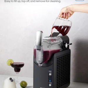 5-in-1 Slushie Machine, No Ice Needed, 15 Min Slushy Machine for Home with Self-Cleaning, Professional Frozen Drink Maker, 5 Preset Programs, Frozen Margaritas, Frapp??s, Milkshakes, and More, FOHERE