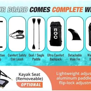 ROC inflatable stand-up paddle board SUP paddle board accessories Anti-slip comfortable deck