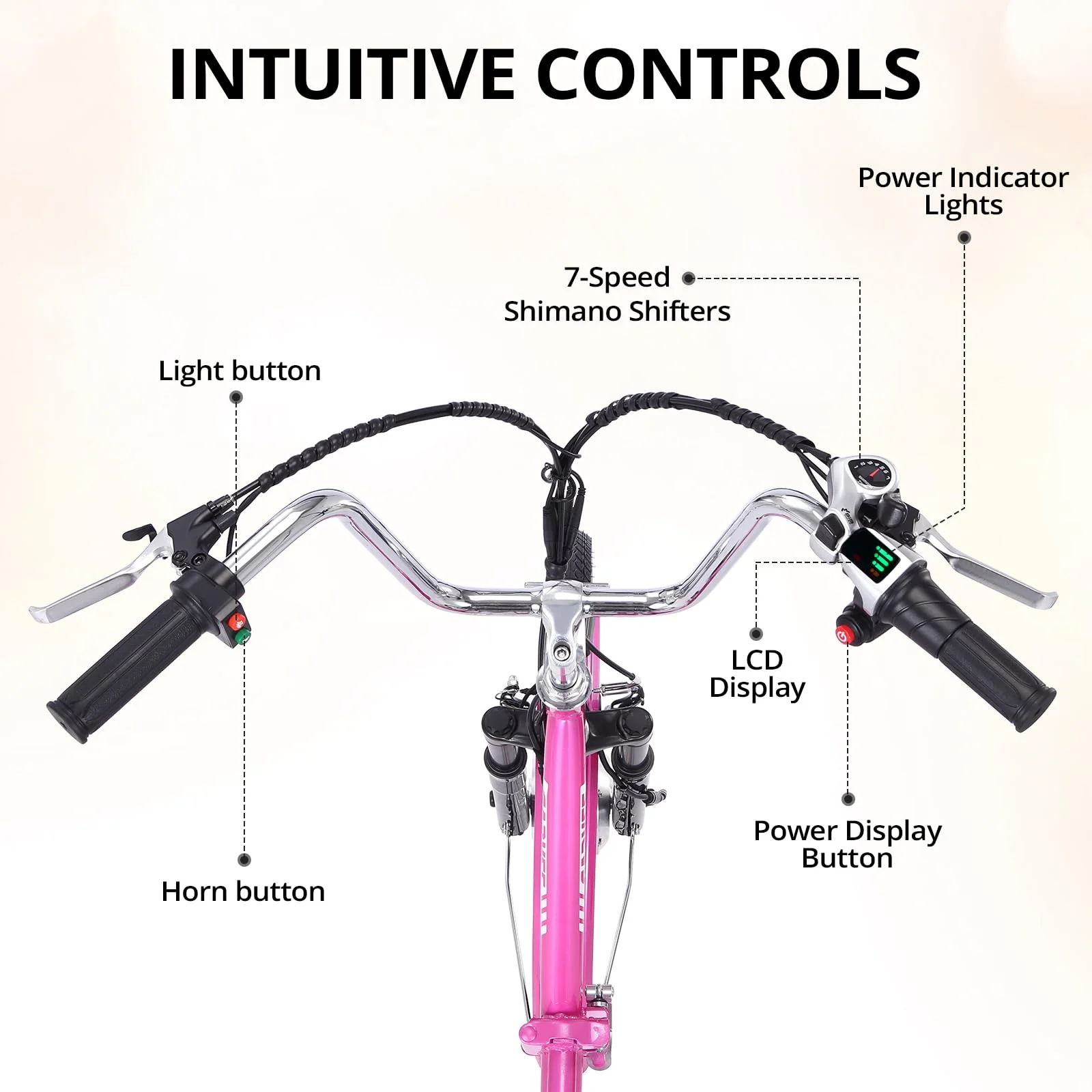 Electric Tricycle for Adults, 7 Speeds Folding Electric Trike, 24 Inch 3 Wheel Motorized Bicycle w/ 36V 10Ah Removable Battery, E Trikes with Large Basket, 330 Loading Capacity, 250W Motor, Pink