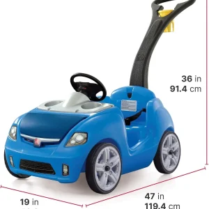 Step2 Whisper Ride II Ride On Push Toy Car Pink Ride On Car Seat Belt Easy Storage Transport