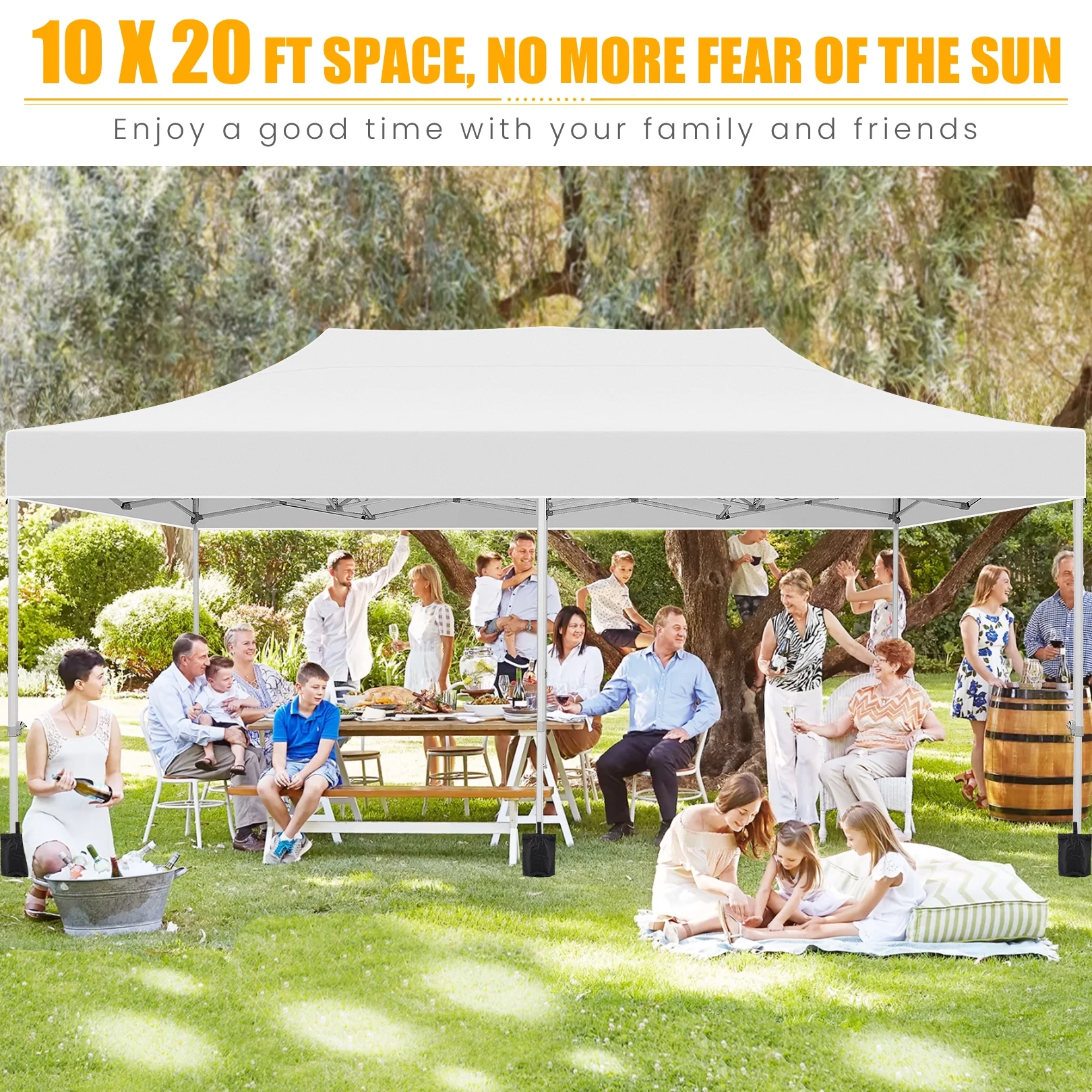 Hoteel 10x15 Heavy Duty Canopy Tent with 4 Sidewalls,Pop up Canopy for Parties Wedding,Commercial Easy up Gazebo with Roller Bag,UV 50+ &,Black