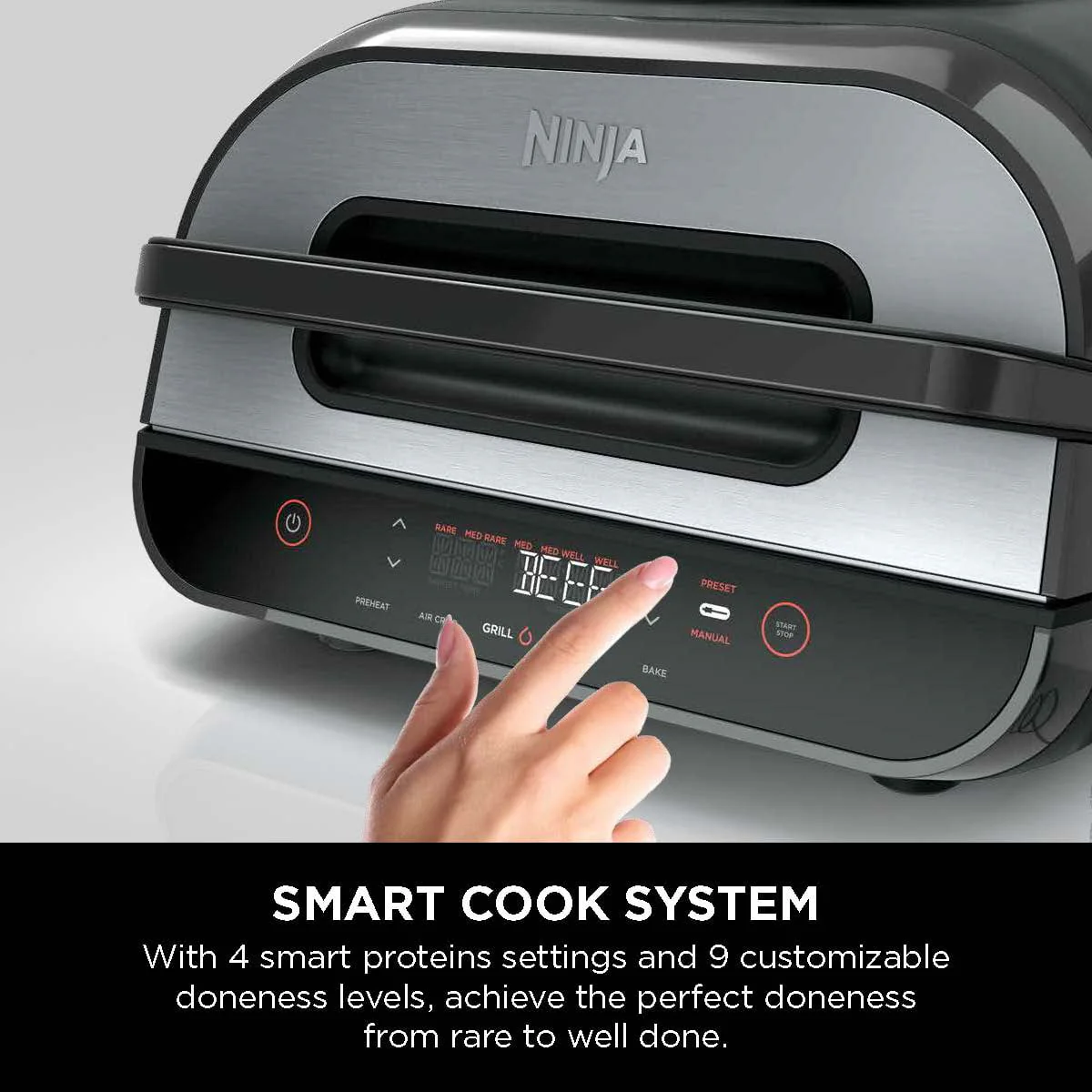 Foodi Smart XL 4-in-1 Indoor Grill with 4-Quart Air Fryer, Roast, Bake, and Smart Cook System, FG550