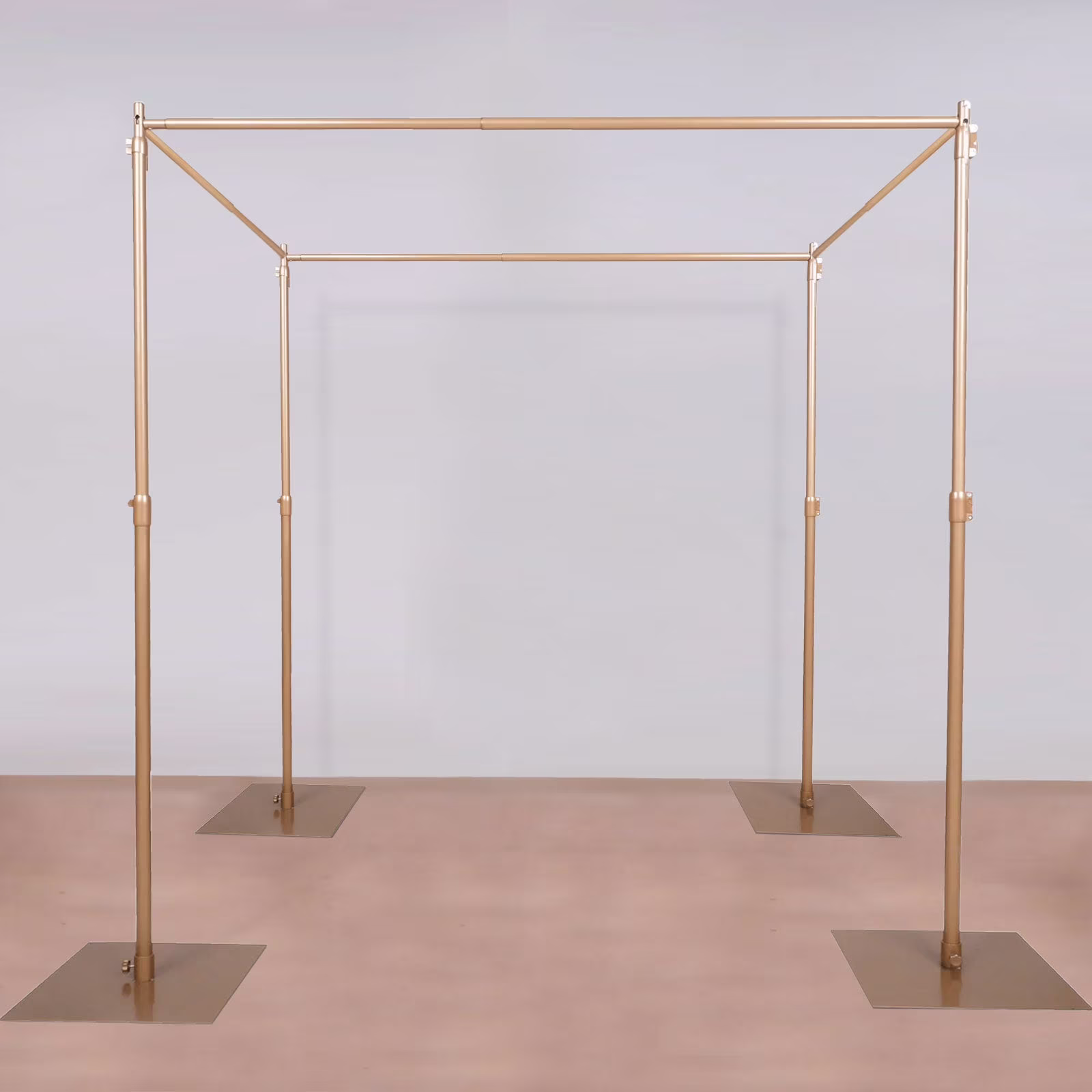 Efavormart 10ft | 4 Post Gold Metal DIY Photography Backdrop Stand, Wedding Arch Canopy Tent